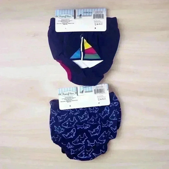 2-Baby Boutique Diaper Covers Sailboat And Shark Design Blue 0-12 Months - Picture 1 of 7
